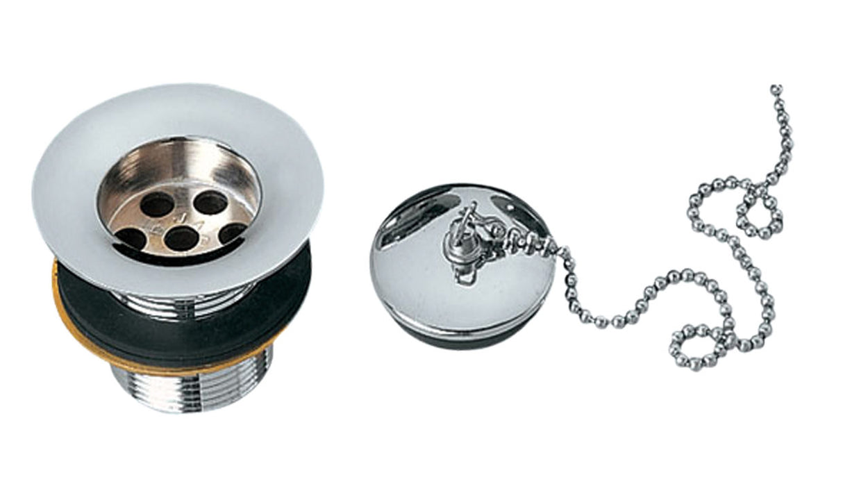 JTP Basin Waste with Chain and Plug - Chrome - 709