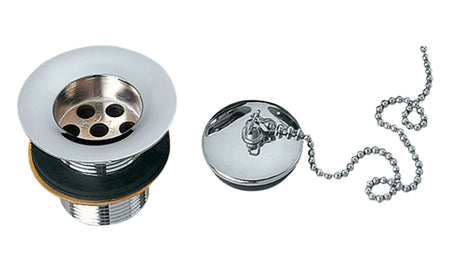 JTP Basin Waste with Chain and Plug - Chrome - 709