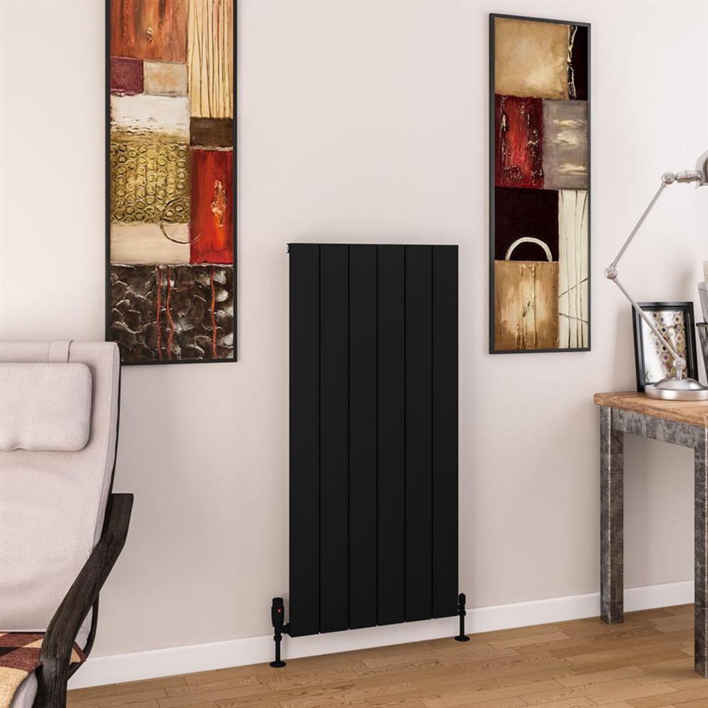 Eastbrook Charlton Aluminium Vertical Radiator 565mm x 1200mm - Matt Black - 89.0982 - TAP 'N' SHOWER