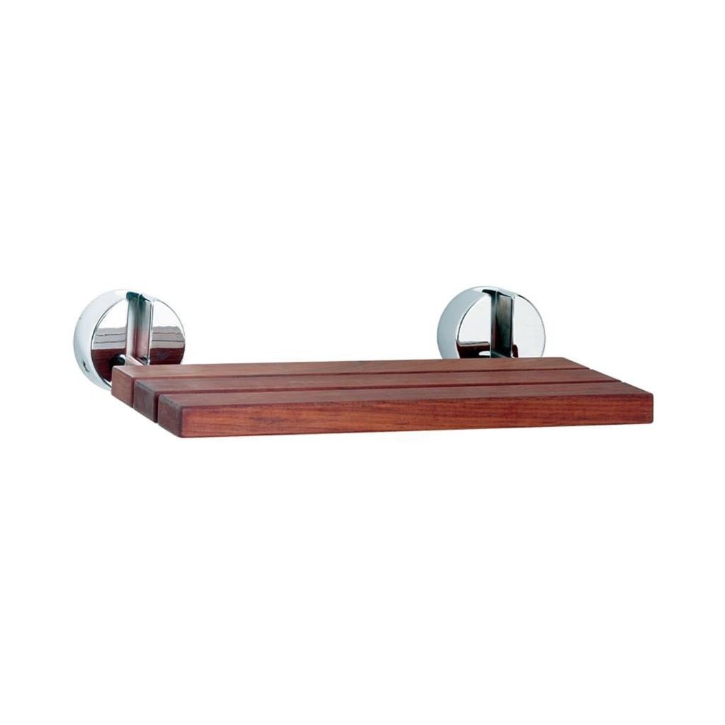 Eastbrook Wall Mounted Wood Shower Seat 500mm - Dark Walnut - 98.0021 - TAP 'N' SHOWER
