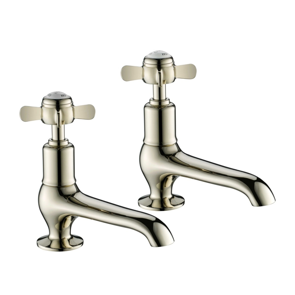 JTP Grosvenor Pinch Long Nose Basin Taps - Nickel - 98011NK
