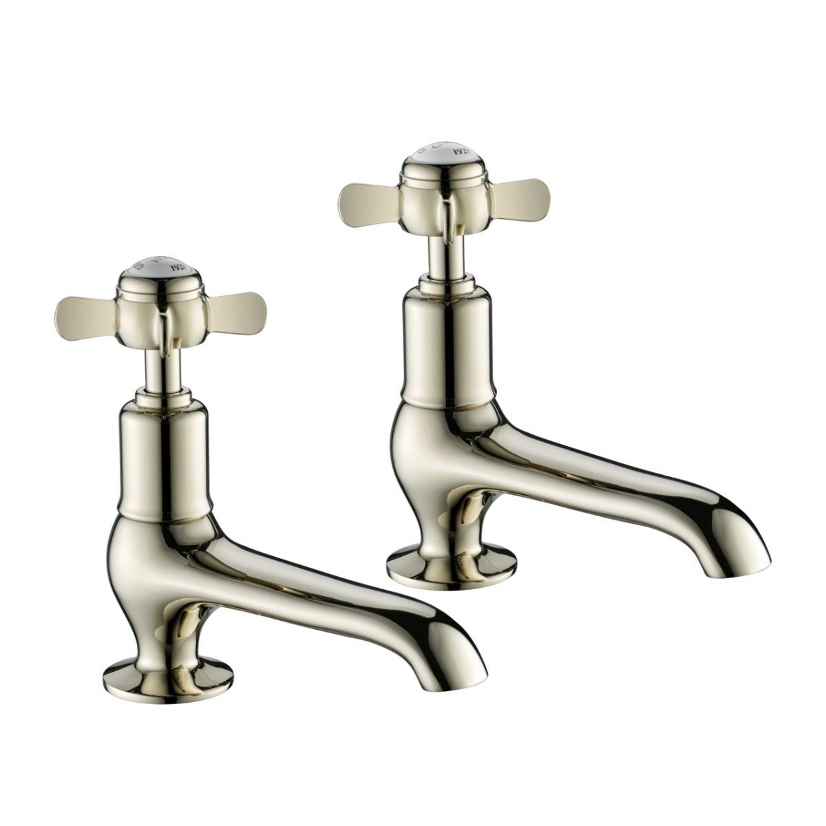 JTP Grosvenor Pinch Long Nose Basin Taps - Nickel - 98011NK - TAP 'N' SHOWER