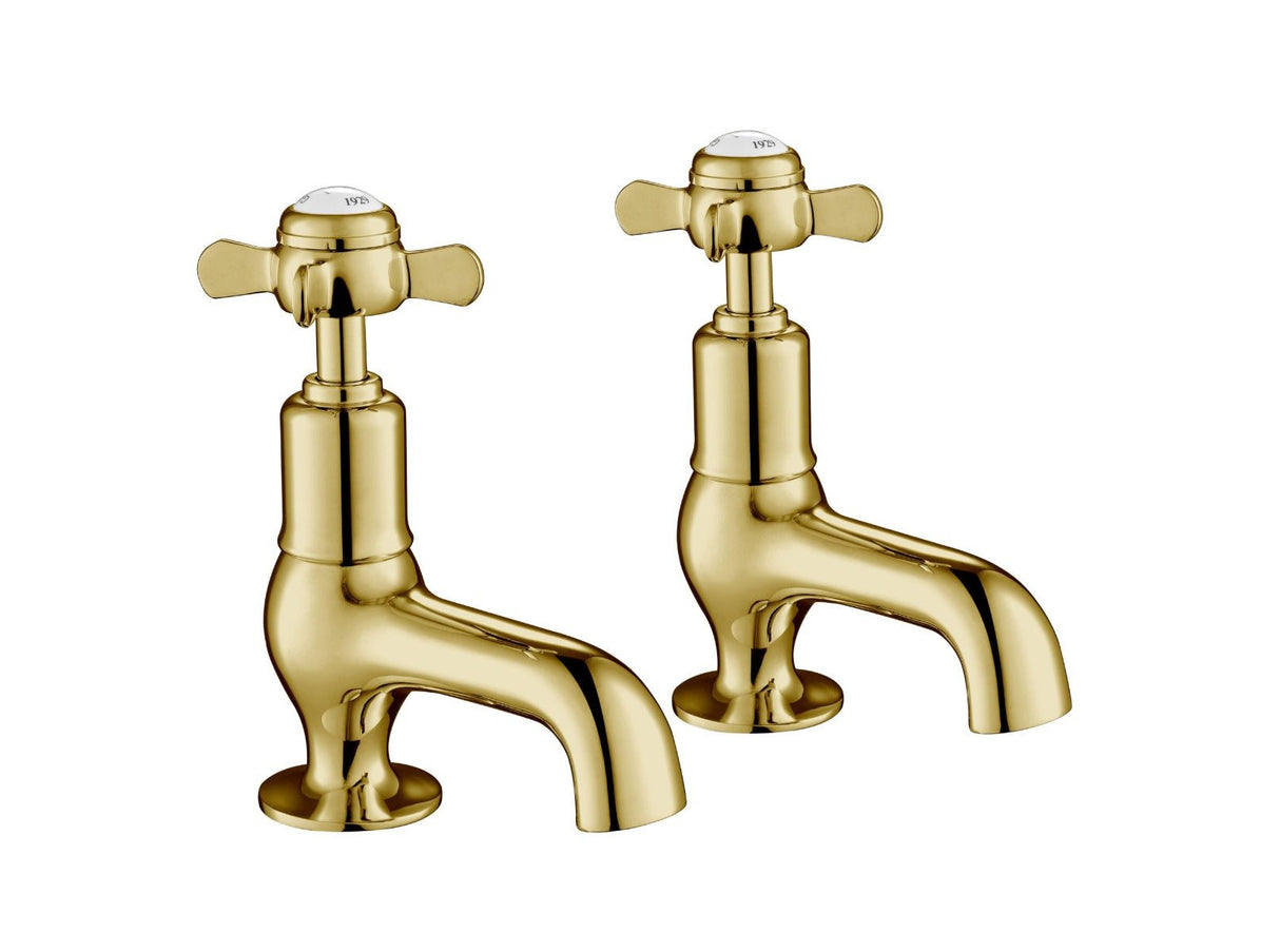 JTP Grosvenor Pinch Cloakroom Basin Taps - Antique Brass - 98025G - TAP 'N' SHOWER