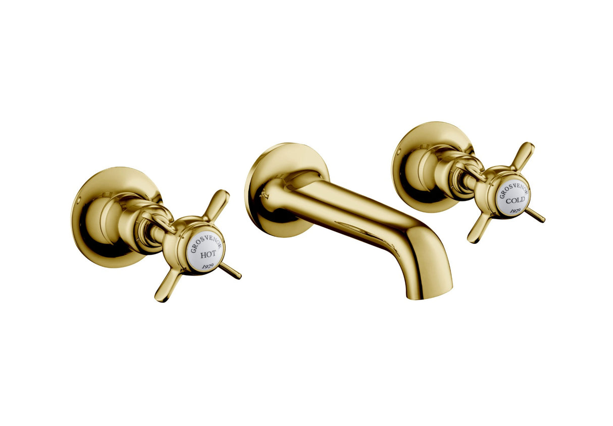 JTP Grosvenor Pinch 3 Hole Basin Mixer - Antique Brass - 98089AG - TAP 'N' SHOWER