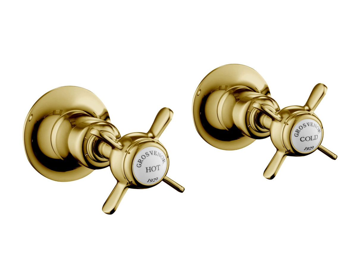 JTP Grosvenor Pinch Wall Valves - Antique Brass - 98089G