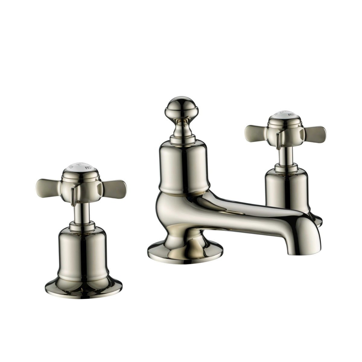 JTP Grosvenor Pinch 3 Hole Basin Mixer - Nickel - 98193NK - TAP 'N' SHOWER