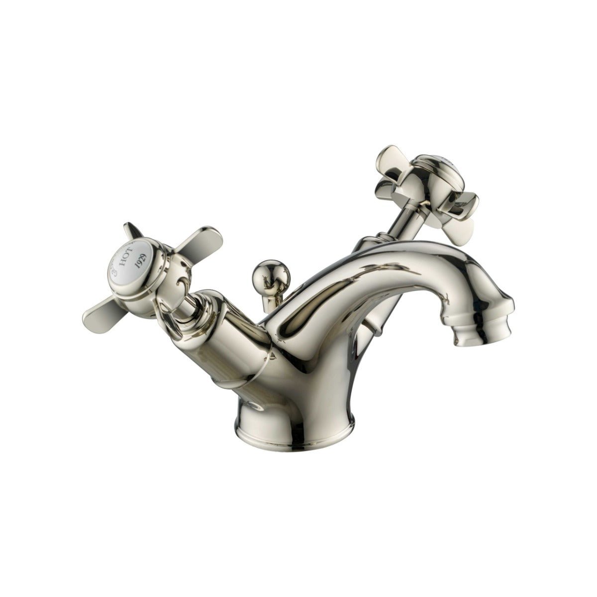 JTP Grosvenor Pinch Basin Mixer with Pop Up Waste - Nickel - 98169NK - TAP 'N' SHOWER
