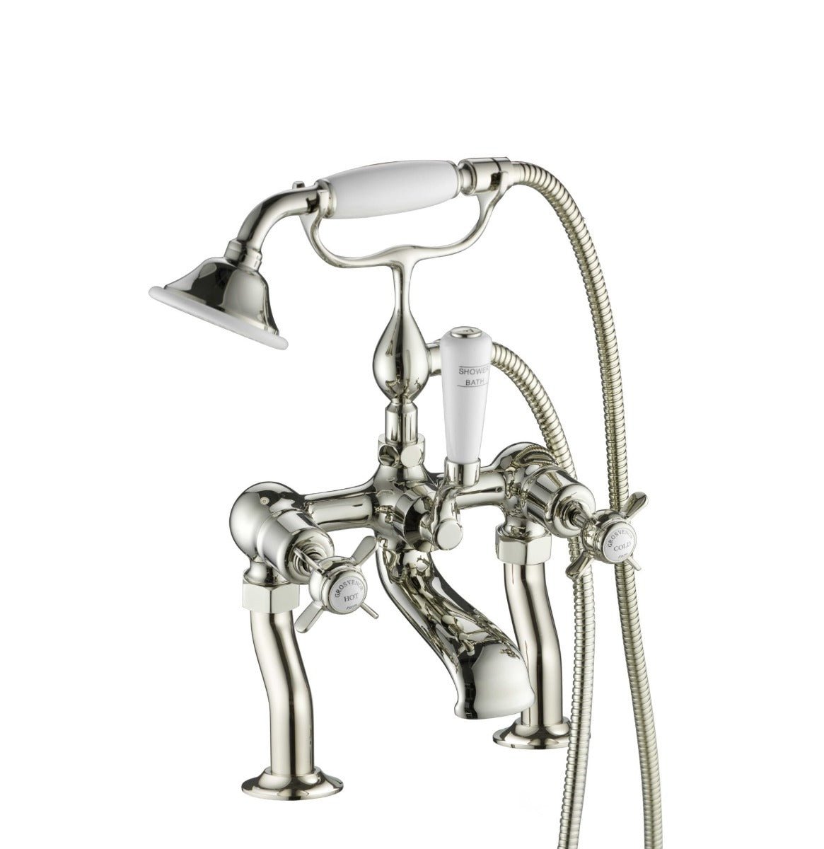 JTP Deck Mounted Bath Shower Mixer with Kit - Nickel - 98275NK - TAP 'N' SHOWER