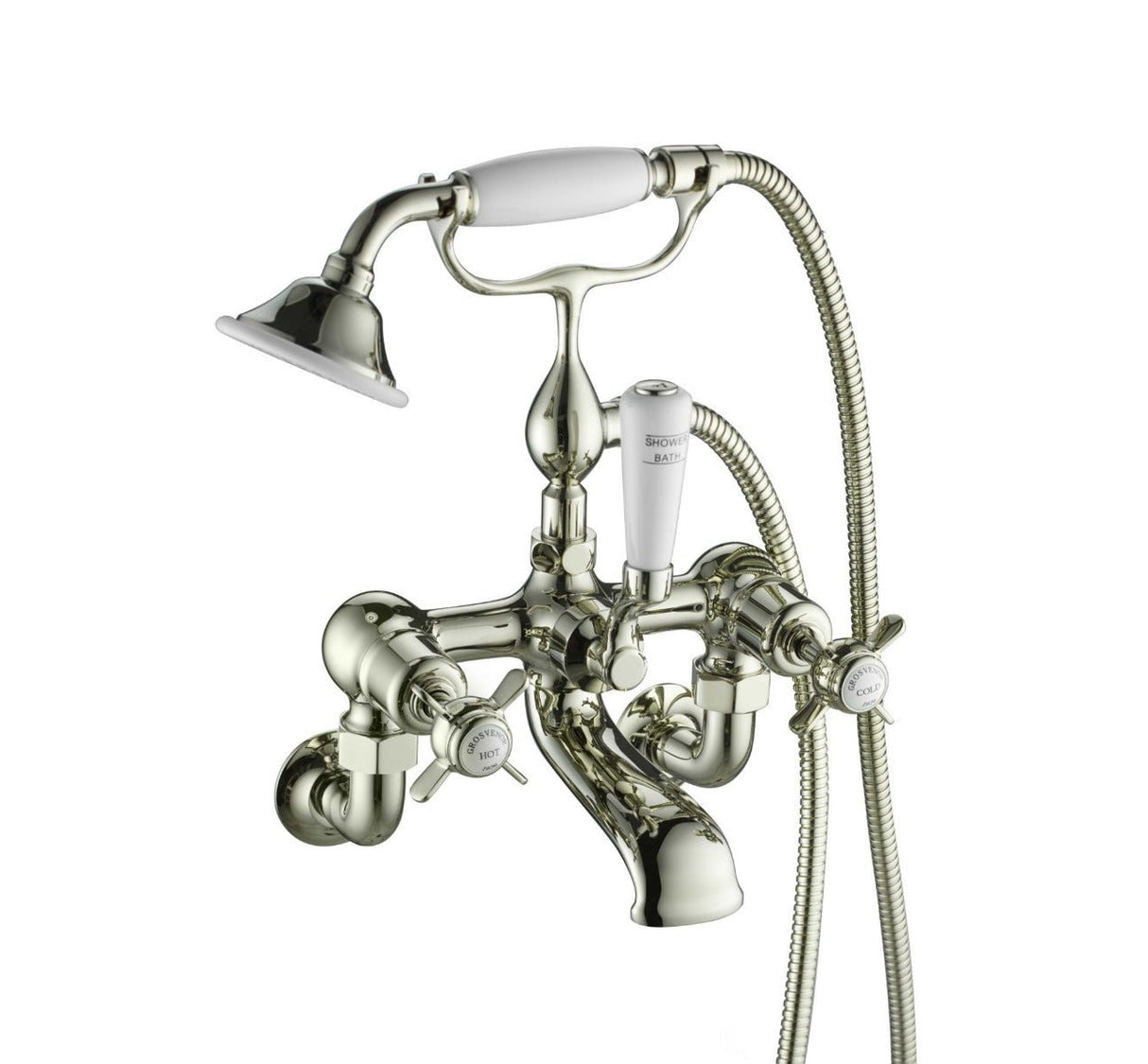 JTP Bath Shower Mixer Wall Mounted with Kit - Nickel - 98275WMNK - TAP 'N' SHOWER
