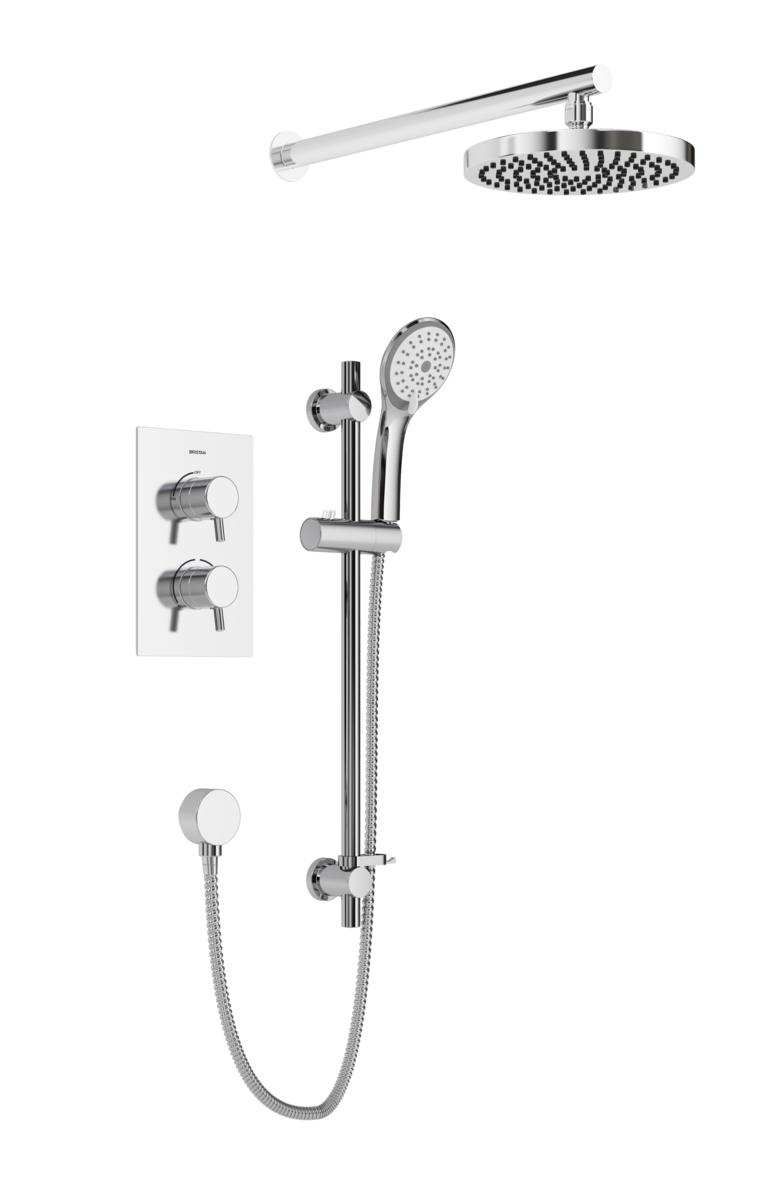 Bristan Prism Fixed Head Dual Concealed Mixer Shower with Shower Kit -