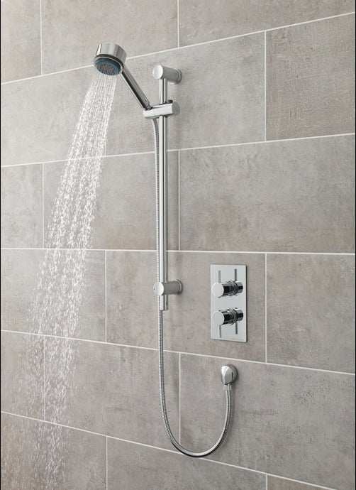 Nuie Shower Round Slider Rail Kit 660mm High - Chrome - A3040