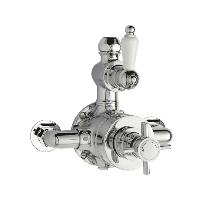 Nuie Dual Handle Beaumont Exposed Shower Valve - Chrome - A3056