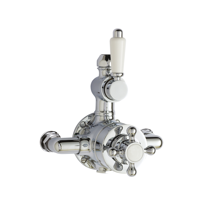 Nuie Dual Handle Victorian Exposed Shower Valve - Chrome - A3099E