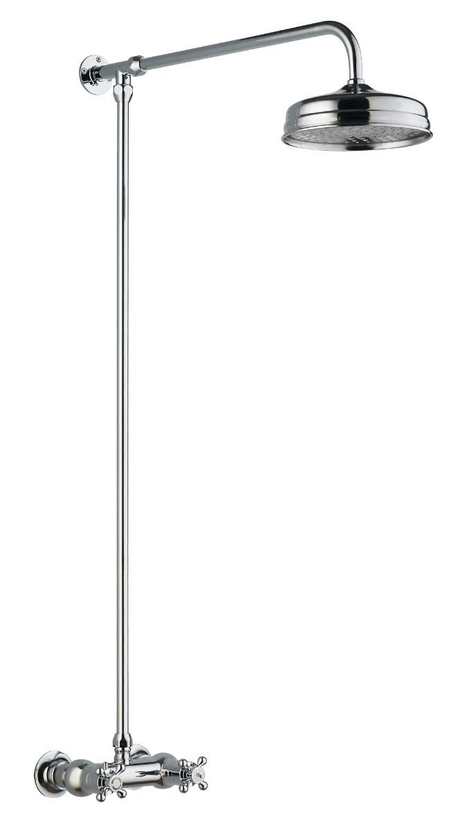 Launde Abbey Traditional Thermostatic Shower Valve with Shower Kit - Chrome - TAP 'N' SHOWER