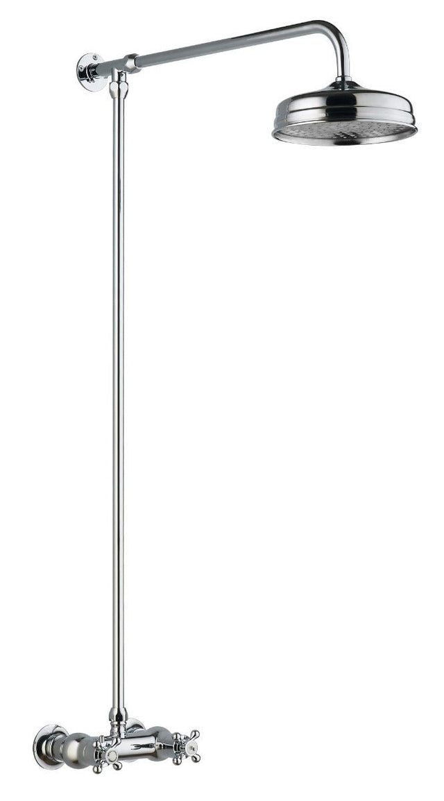 Launde Abbey Traditional Thermostatic Shower Valve with Shower Kit - Chrome - TAP 'N' SHOWER