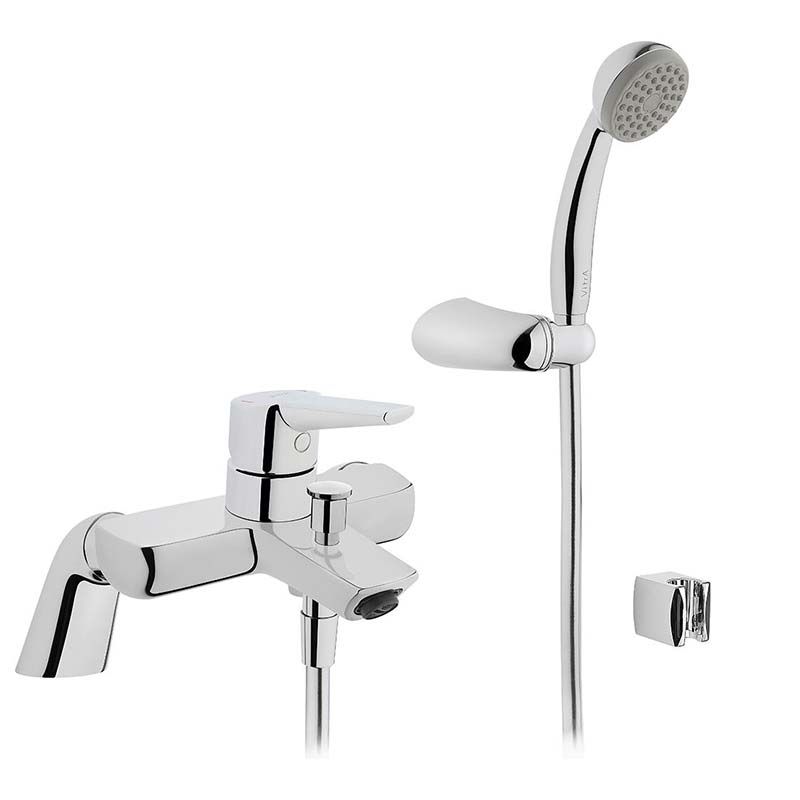 Vitra Solid S Chrome Bath and Shower Mixer - A42498VUK - TAP 'N' SHOWER