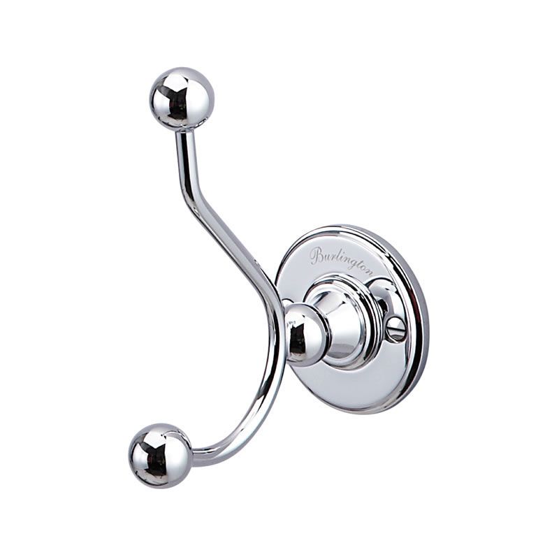 Burlington Double Chrome Robe Hook - A4CHR - TAP 'N' SHOWER