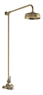 Launde Abbey Traditional Thermostatic Shower Valve with Shower Kit - Brushed Brass - TAP 'N' SHOWER