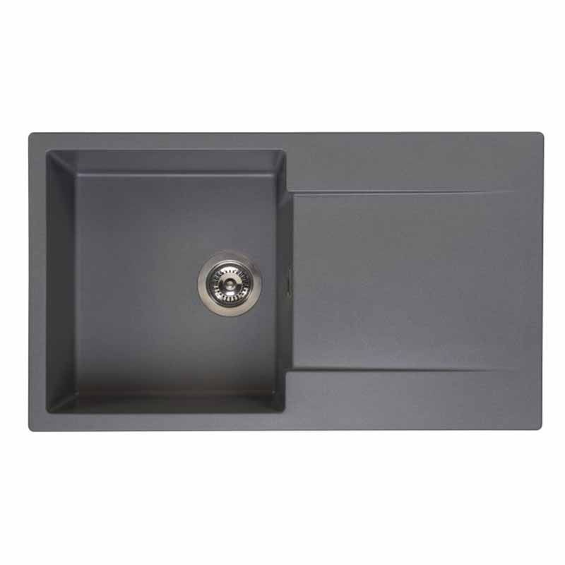 Reginox Amsterdam 10 1 Bowl Sink And Drainer - Grey Silvery - AMSTERDAM 10 GS - TAP 'N' SHOWER
