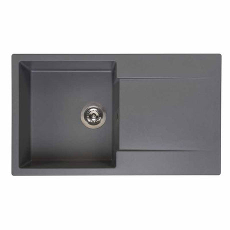 Reginox Amsterdam 10 1 Bowl Sink And Drainer - Grey Silvery - AMSTERDAM 10 GS - TAP 'N' SHOWER