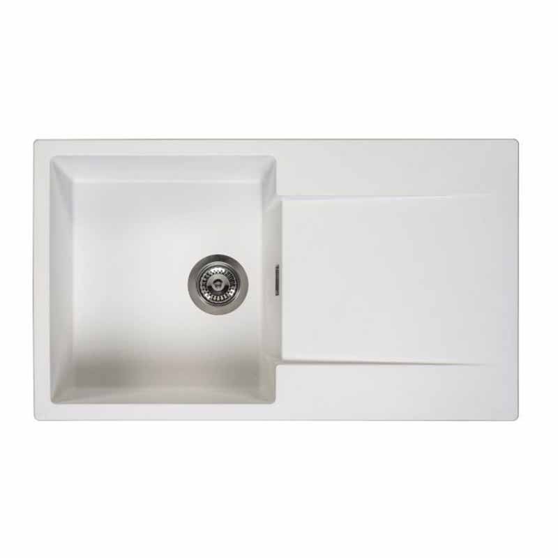 Reginox Amsterdam 10 1 Bowl Sink And Drainer - Pure White - AMSTERDAM 10 PW - TAP 'N' SHOWER
