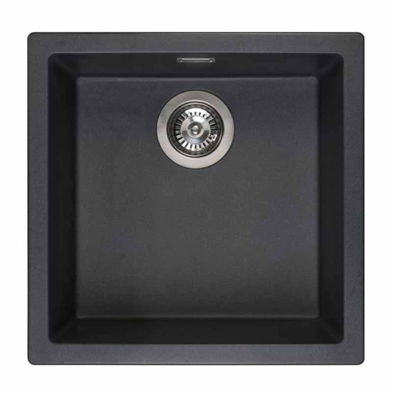 Reginox Amsterdam 40 1 Bowl Kitchen Sink - Black Silvery - AMSTERDAM 40 BS - TAP 'N' SHOWER