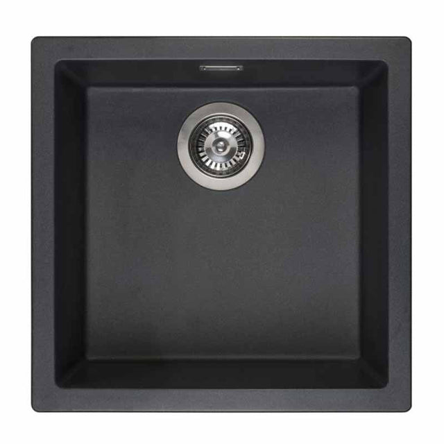 Reginox Amsterdam 40 1 Bowl Kitchen Sink - Black Silvery - AMSTERDAM 40 BS - TAP 'N' SHOWER