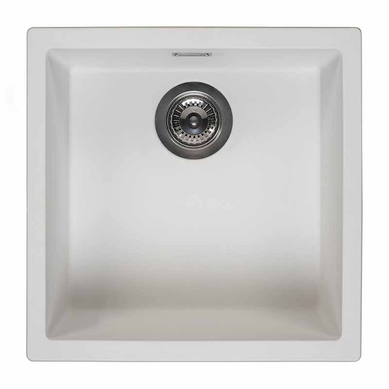 Reginox Amsterdam 40 1 Bowl Kitchen Sink - Pure White - AMSTERDAM 40 PW - TAP 'N' SHOWER