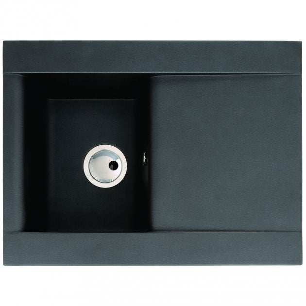 Abode Aspekt 1.0 Bowl black metallic granite inset kitchen sink with single bowl and sleek modern design