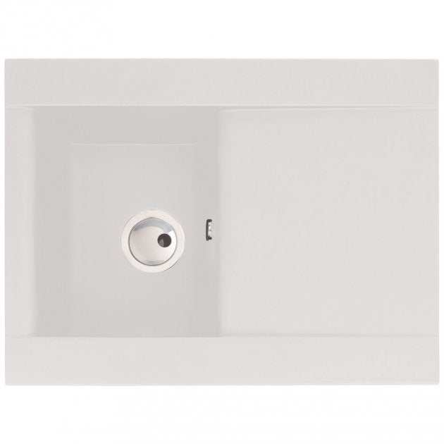 Abode Aspekt 1.0 Bowl white granite inset kitchen sink 716mm by 540mm with modern durable design