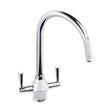 Abode Astral Monobloc chrome dual lever kitchen sink mixer tap with high-quality finish