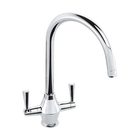 Abode Astral Monobloc chrome dual lever kitchen sink mixer tap with high-quality finish