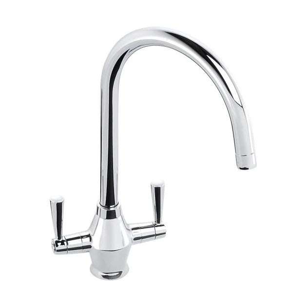 Abode Astral Monobloc chrome dual lever kitchen sink mixer tap with high-quality finish