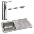 Abode Connekt 1.0 Bowl stainless steel inset kitchen sink with Specto sink tap in chrome finish, 860mm x 500mm