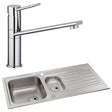 Abode Connekt 1.5 bowl stainless steel inset kitchen sink with Specto sink tap, 1000mm x 500mm, modern durable design