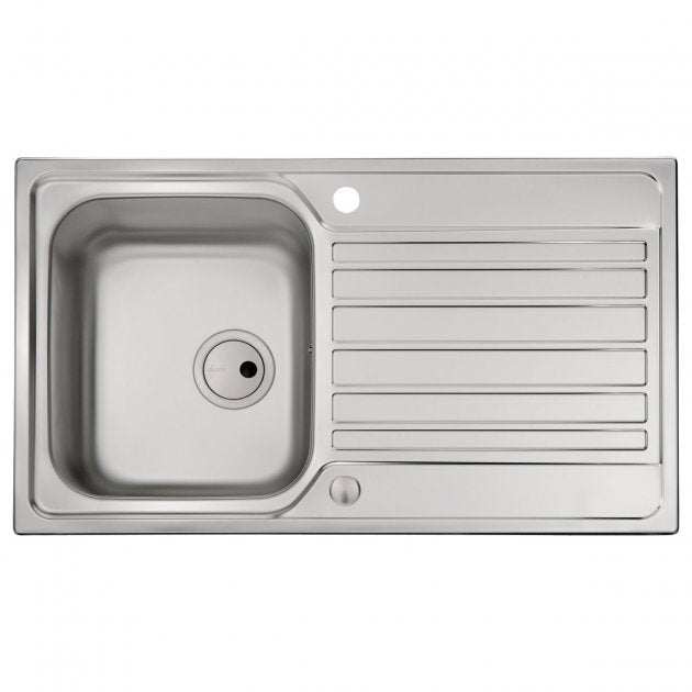 Abode Connekt 1.0 Bowl stainless steel inset kitchen sink 860mm x 500mm with single bowl and drainer area