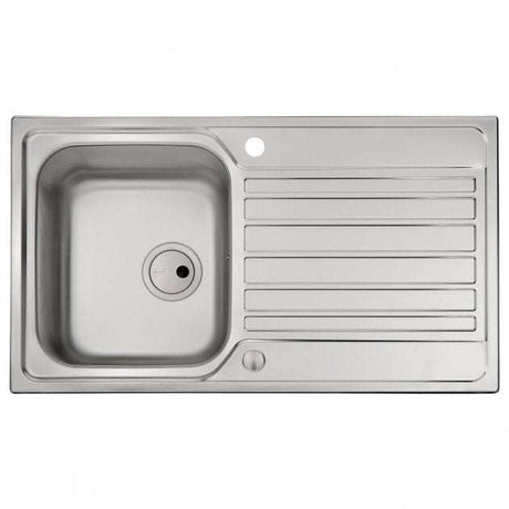 Abode Connekt 1.0 Bowl stainless steel inset kitchen sink 860mm x 500mm with single bowl and drainer area