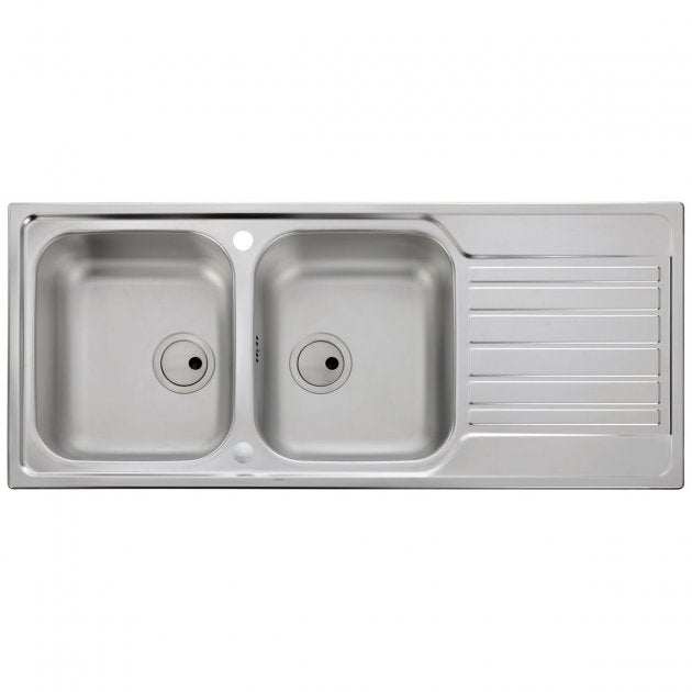 Abode Connekt 2.0 Bowl Stainless Steel Inset Kitchen Sink 1160mm Length x 500mm Wide - AW5060 - TAP 'N' SHOWER