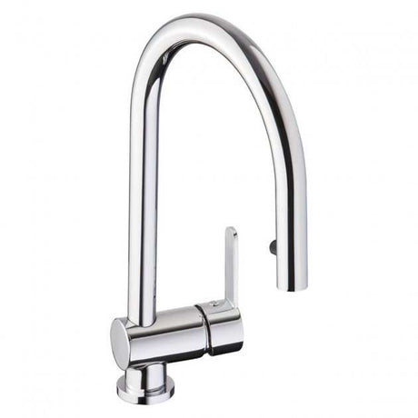 Abode Czar Side Lever chrome pull out kitchen sink mixer tap with sleek modern design