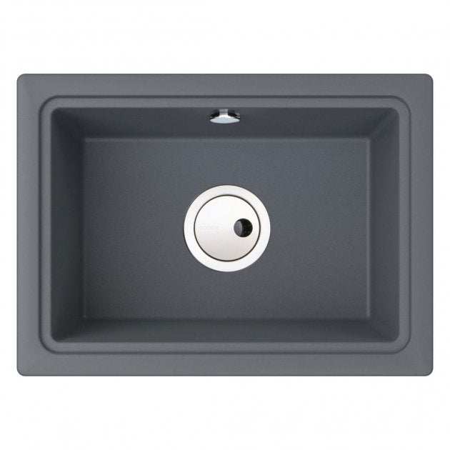 Abode Denton Compact grey metallic granite undermount kitchen sink 1-bowl 500mm x 363mm