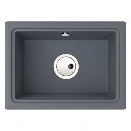 Abode Denton Compact grey metallic granite undermount kitchen sink 1-bowl 500mm x 363mm