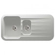 Abode Dune 1.5 Bowl frost white granite kitchen sink with reversible drainer and 1000mm length