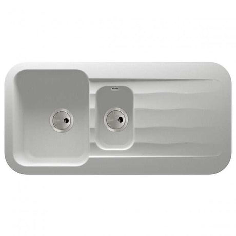 Abode Dune 1.5 Bowl frost white granite kitchen sink with reversible drainer and 1000mm length