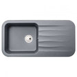 Abode Dune 1.0 Bowl grey metallic granite kitchen sink with reversible drainer and 1000mm by 500mm dimensions