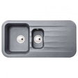 Abode Dune 1.5 bowl grey metallic granite kitchen sink with reversible drainer and modern design