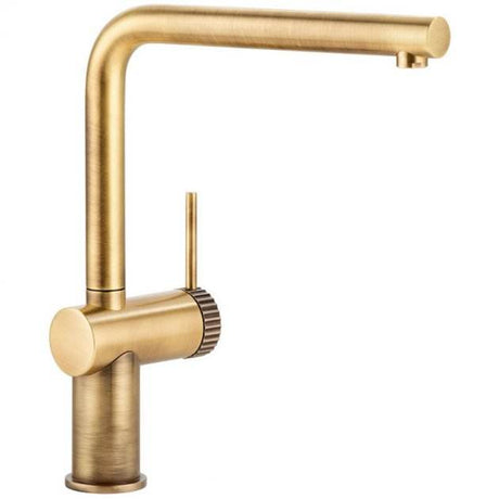 Abode Fraction Kitchen antique brass sink mixer tap with single lever and modern design