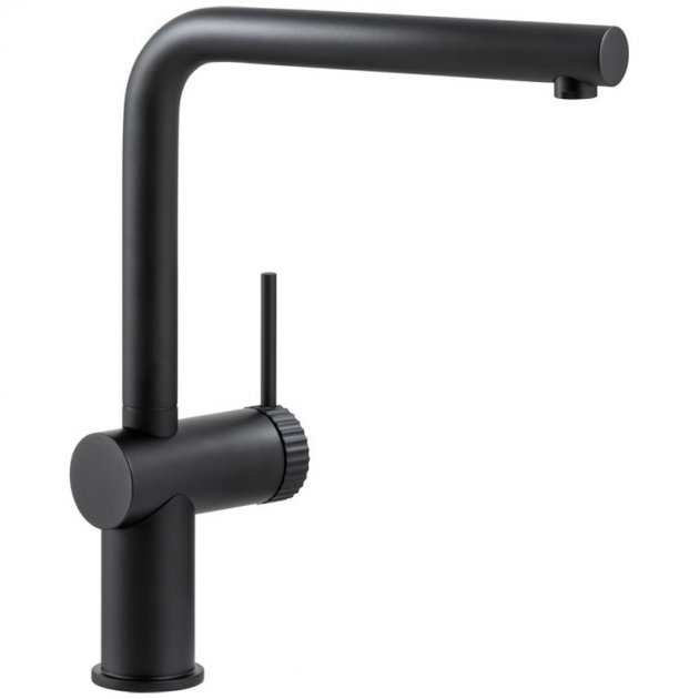 Abode Fraction Kitchen matt black sink mixer tap with single lever and modern design