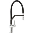 Abode Fraction Semi-Professional chrome kitchen sink mixer tap with pull-out spray and black high-arc hose