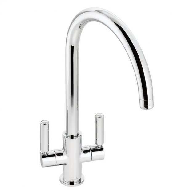 Abode Globe Monobloc chrome kitchen sink mixer tap with dual handles and high-quality finish