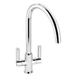 Abode Globe Monobloc chrome kitchen sink mixer tap with dual handles and high-quality finish